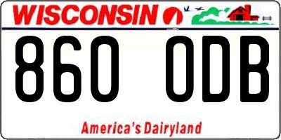 WI license plate 860ODB
