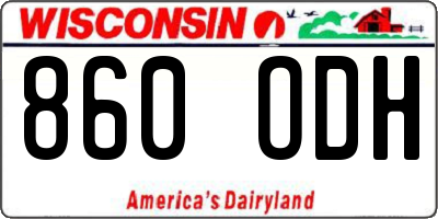 WI license plate 860ODH