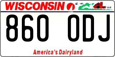 WI license plate 860ODJ