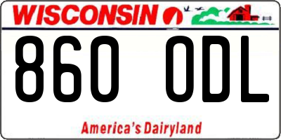 WI license plate 860ODL