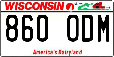 WI license plate 860ODM