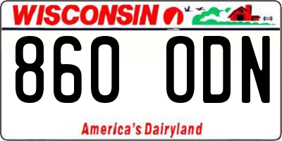 WI license plate 860ODN