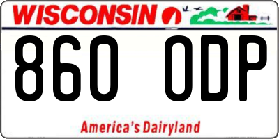 WI license plate 860ODP