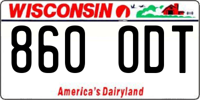 WI license plate 860ODT