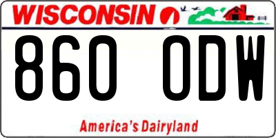 WI license plate 860ODW