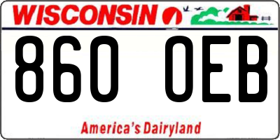 WI license plate 860OEB