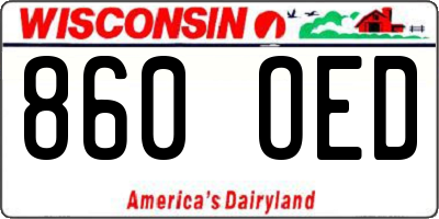 WI license plate 860OED
