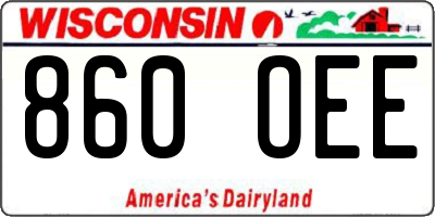 WI license plate 860OEE