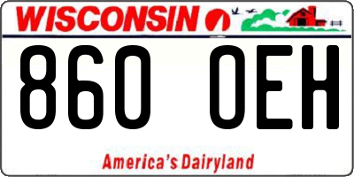 WI license plate 860OEH