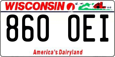 WI license plate 860OEI