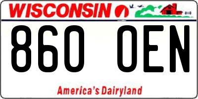 WI license plate 860OEN