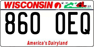 WI license plate 860OEQ