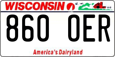 WI license plate 860OER