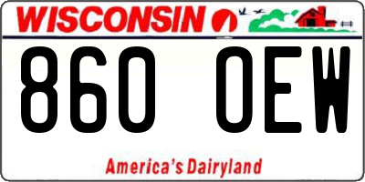 WI license plate 860OEW
