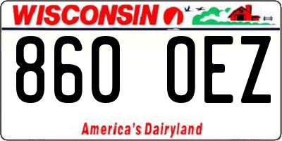 WI license plate 860OEZ