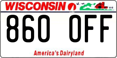 WI license plate 860OFF