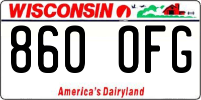 WI license plate 860OFG