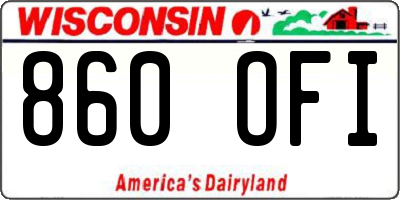 WI license plate 860OFI