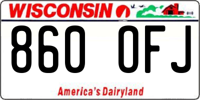 WI license plate 860OFJ