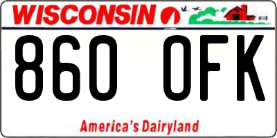 WI license plate 860OFK