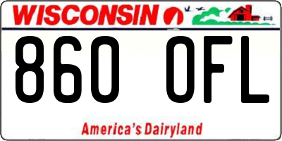 WI license plate 860OFL