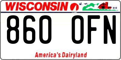 WI license plate 860OFN