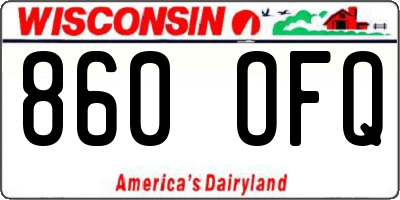 WI license plate 860OFQ