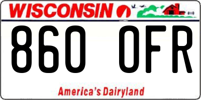 WI license plate 860OFR