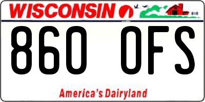 WI license plate 860OFS
