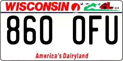 WI license plate 860OFU