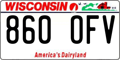 WI license plate 860OFV