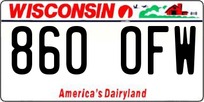WI license plate 860OFW