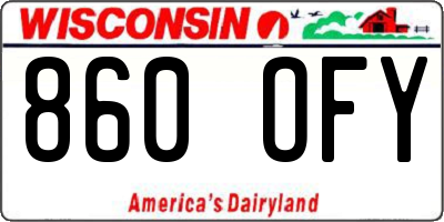 WI license plate 860OFY