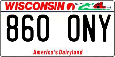 WI license plate 860ONY