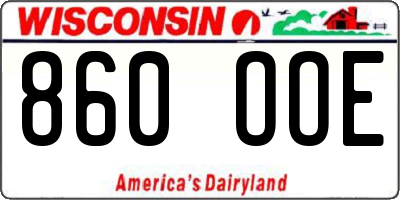 WI license plate 860OOE