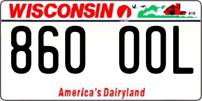 WI license plate 860OOL