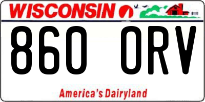 WI license plate 860ORV