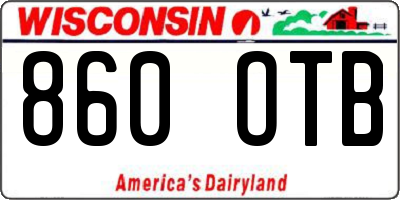 WI license plate 860OTB