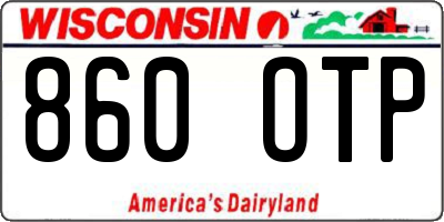 WI license plate 860OTP