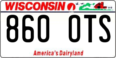 WI license plate 860OTS