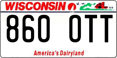 WI license plate 860OTT