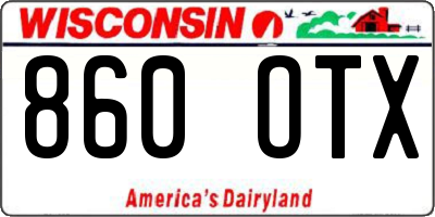 WI license plate 860OTX