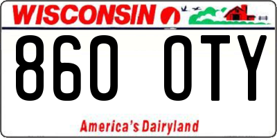 WI license plate 860OTY