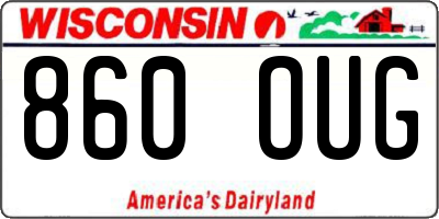 WI license plate 860OUG