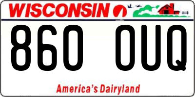 WI license plate 860OUQ