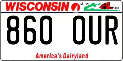 WI license plate 860OUR