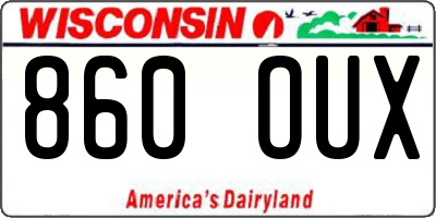 WI license plate 860OUX