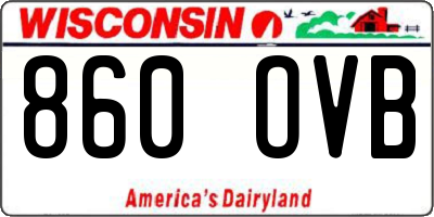 WI license plate 860OVB