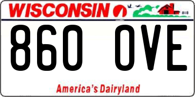 WI license plate 860OVE
