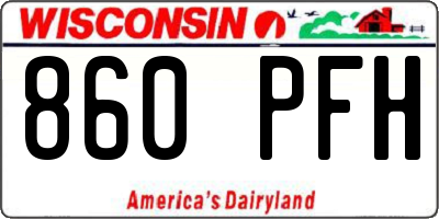 WI license plate 860PFH
